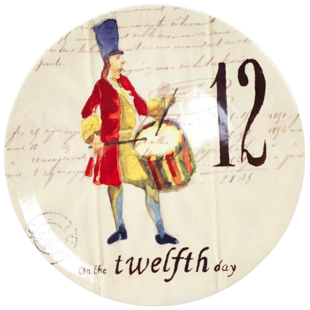 Williams Sonoma 12 Day's of Christmas Salad Plate - Twelve Drummers Drumming